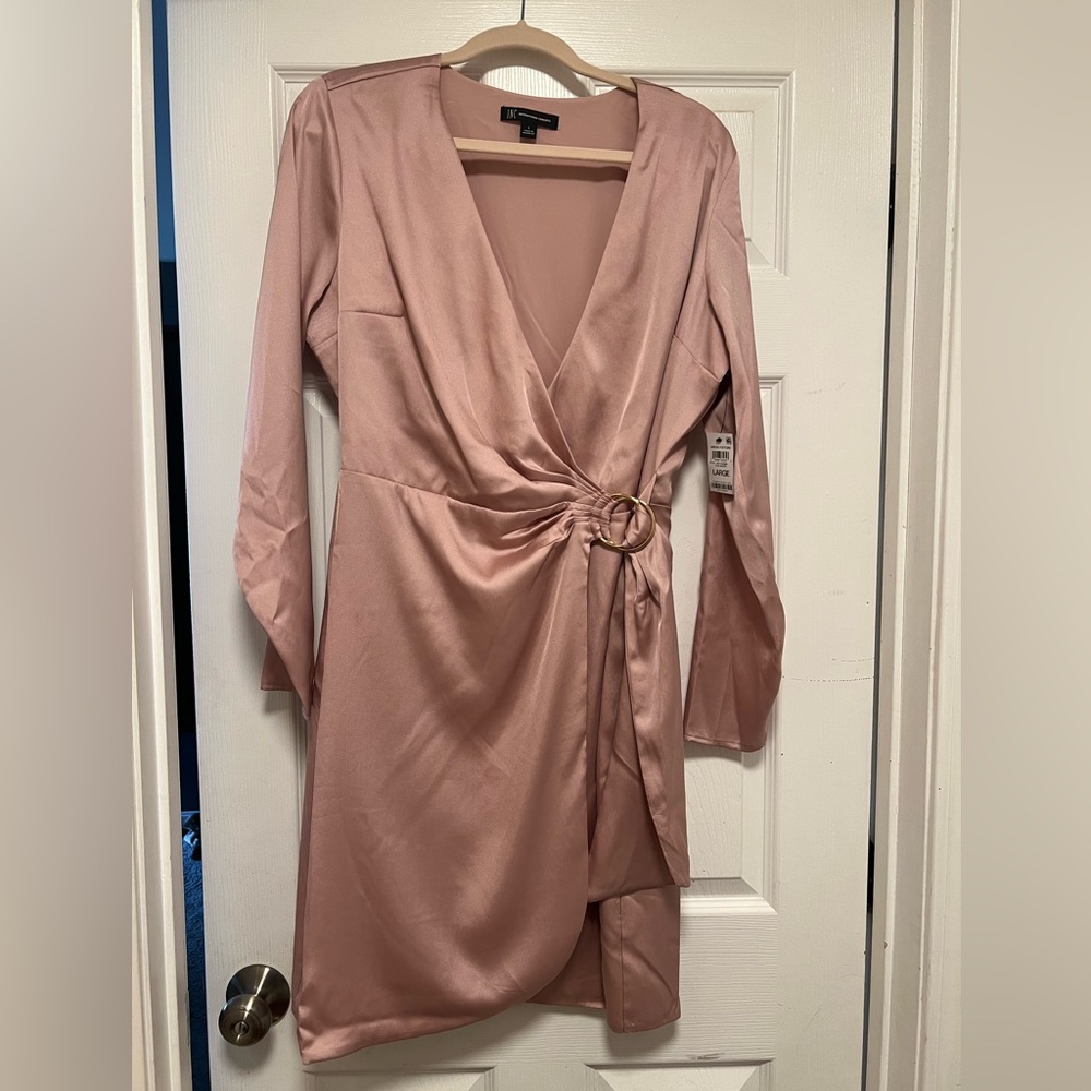 Dusty pink silky wrap dress. Never worn